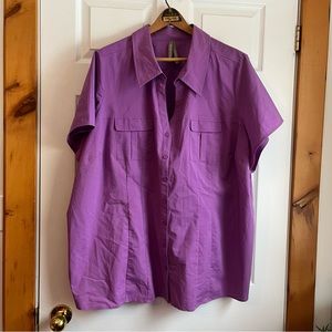 Pennington’s / Short Sleeve Button-Down Top, Size 5X, Purple